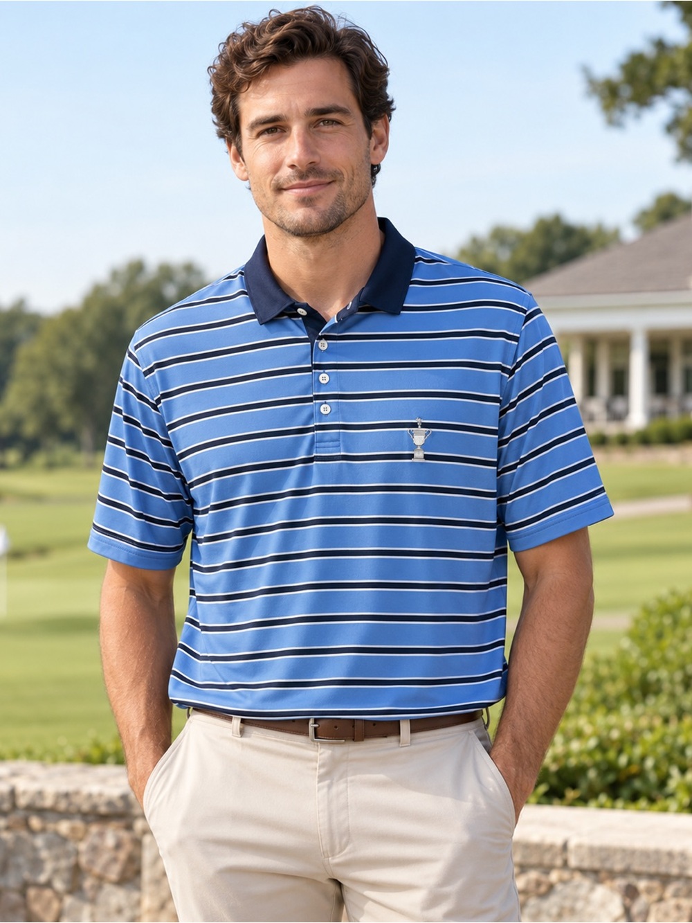 Polo Golf Ralph Lauren 122nd U.S. Open The Country Club Striped Polo Shirt XL